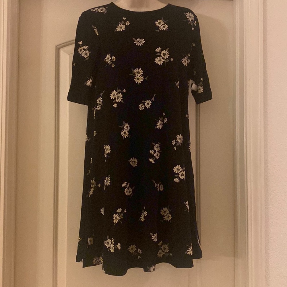 Old Navy Floral Flower Black Spring Summer Dress